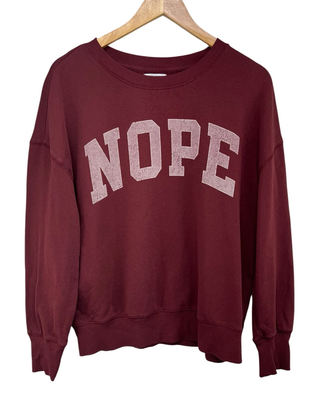 Maurices Nope Relaxed Fit Crew Neck Graphic Sweatshirt Womens Medium